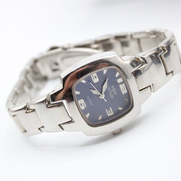 VIntage Nexus Watch Men's Elegant Silver Tone Stainless Steel Navy Blue Dial - Picture 5 of 9